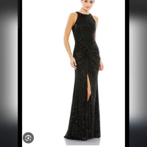 Mac Duggal Black Sequin Maxi Dress